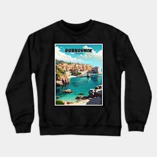 Dubrovnik Croatia Vintage Travel and Tourism Advertising Print Crewneck Sweatshirt